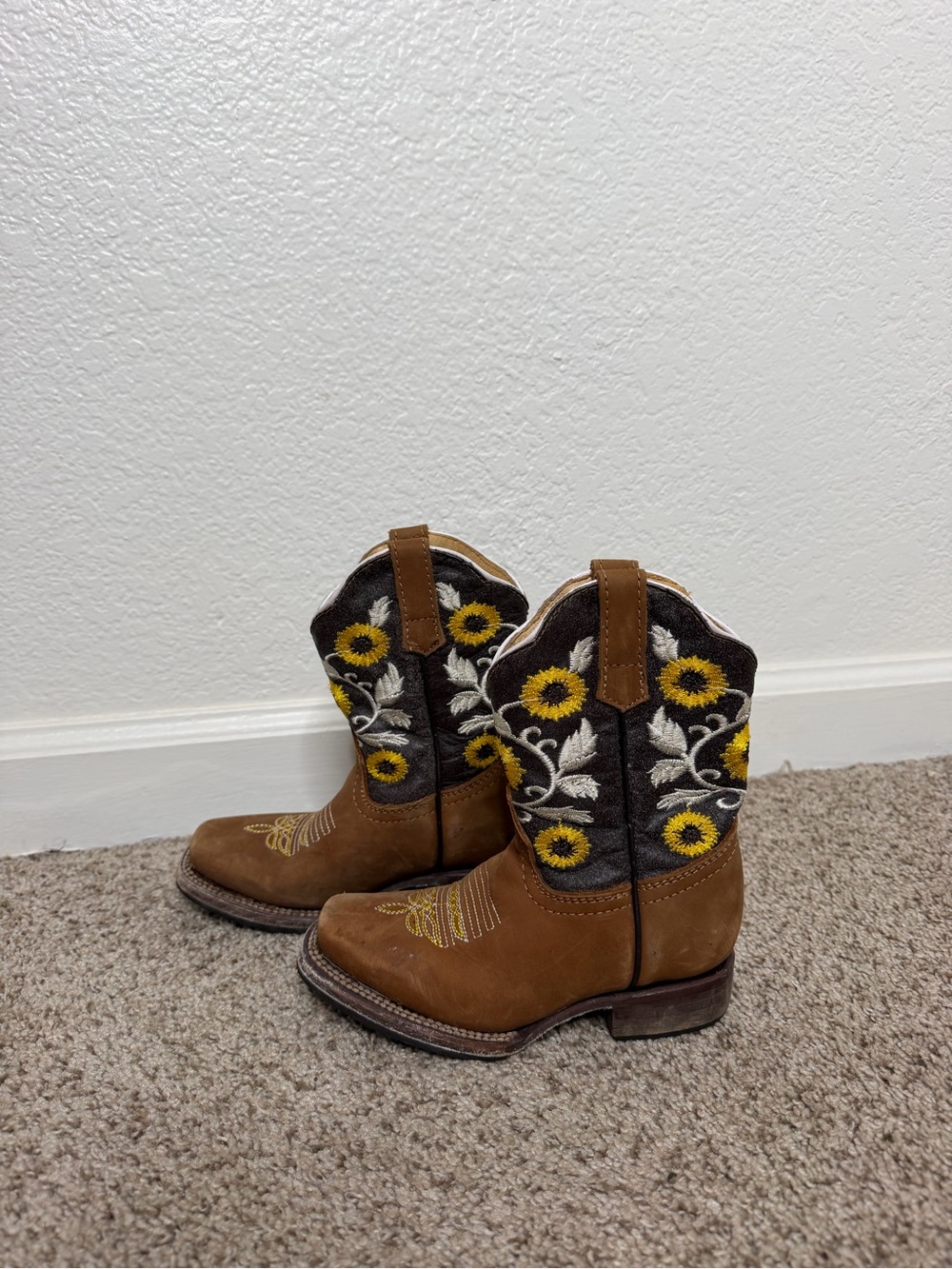 Potrillo Kids Sunflower Cowboy Boots Size 11
